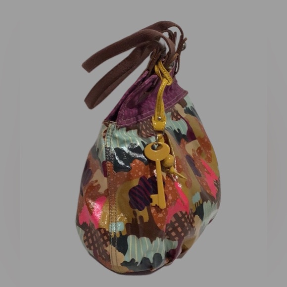 FOSSIL Key-Per Large Shoulder Bag with Matching Wallet in Coated Canvas - Picture 2 of 14